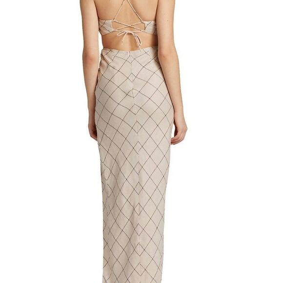 New Rumer The Label - M -  Quinn Bias Cut Out Maxi Dress In Ivory $299 - Picture 2 of 12